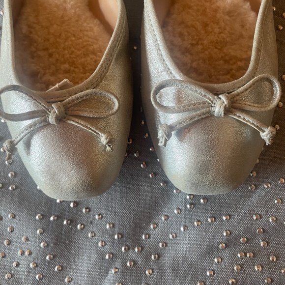 UGG Lena Silver Metallic Ballet Flat SZ 7.5 - Picture 6 of 8